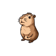 Capybara mascot logo icon flat vector design