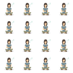 a girl relaxing illustration