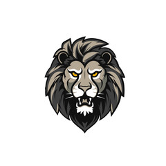 Lion mascot logo icon flat vector design