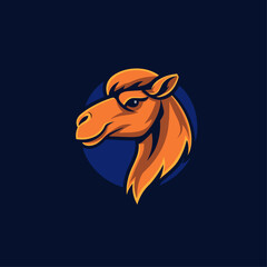 Camel mascot logo icon flat vector design