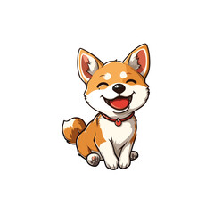 Cute dog mascot logo icon flat vector design