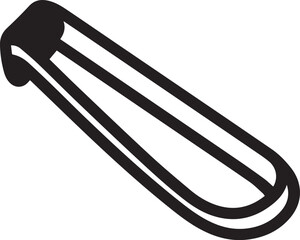 A black and white icon of a rubber band being stretched.The background is white.