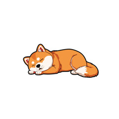 Sleeping dog flat vector design