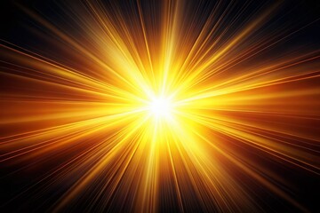 Fototapeta premium Sunburst on Black Background: Copy Space for Text and Design