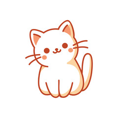 isolated cute cat cartoon vector