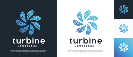 Wind turbine logo design. Turbine logo template © Artmas