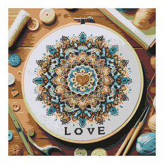 Beautiful-Flower Cross Stitch Pattern vector illustration 02