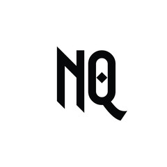 NQ monogram logo design letter text name symbol monochrome logotype alphabet character simple logo