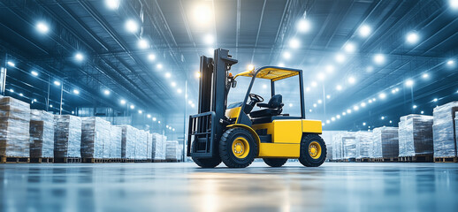 forklift in warehouse