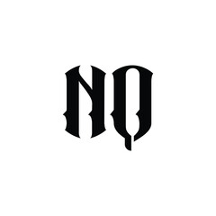 NQ monogram logo design letter text name symbol monochrome logotype alphabet character simple logo
