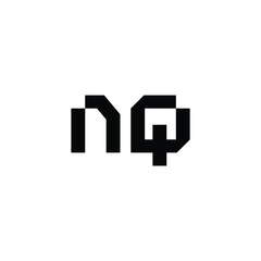 Obraz premium NQ monogram logo design letter text name symbol monochrome logotype alphabet character simple logo