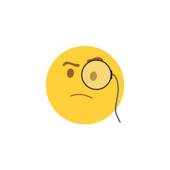 Fototapeta premium Face with Monocle question emoji illustration vector inspection