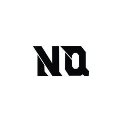 NQ monogram logo design letter text name symbol monochrome logotype alphabet character simple logo
