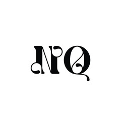 NQ monogram logo design letter text name symbol monochrome logotype alphabet character simple logo