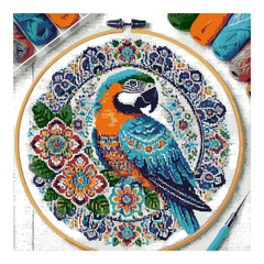 Naklejka premium Beautiful-parrot Cross Stitch Pattern vector illustration 10
