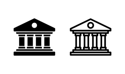 Bank icon logo design. Bank sign and symbol, museum, university