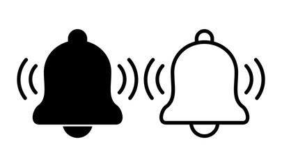 Bell icon logo design. Notification sign and symbol for web site design