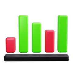 bar graph 3d render icons