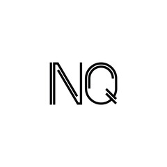 NQ monogram logo design letter text name symbol monochrome logotype alphabet character simple logo
