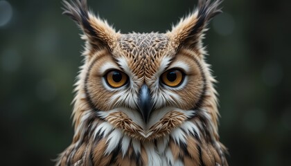 An owl with the tufted ears and sharp claws of a lynx.