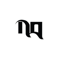 NQ monogram logo design letter text name symbol monochrome logotype alphabet character simple logo