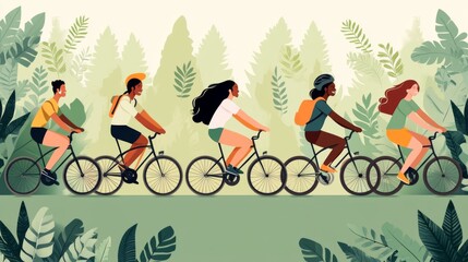 Obraz premium Empowering Women Through Cycling A Journey of Wellness and Adventure