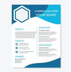 Creative Modern Clean  Clear simple CV design template with Organic shape 