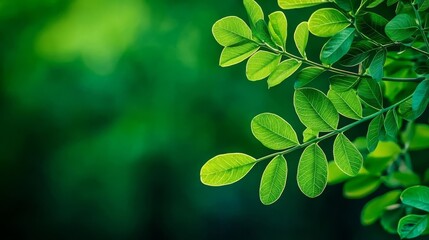Bright green leaves of moringa emphasize health and vitality.