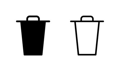 Trash icon logo design. trash can icon. delete sign and symbol.