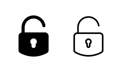 Unlock icon logo design. Unlock sign and symbol. unlocked padlock icon