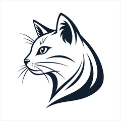 cat head vector design art