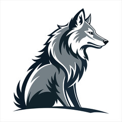 gray wolf vector art design