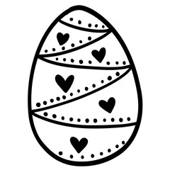 cute vector illustration of easter egg cute heart love valentines romantic pattern doodle hand drawn spring season svg clipart