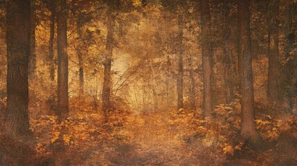 Obraz premium A dreamy autumn forest scene