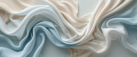 Flowing silk textures abstract design digital art soft color palette aesthetic view visual concept for decor.