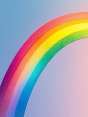 Vibrant rainbow with a pastel gradient on a clear background.
