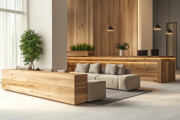 A warm and inviting living room with comfortable furniture and a lush green plant