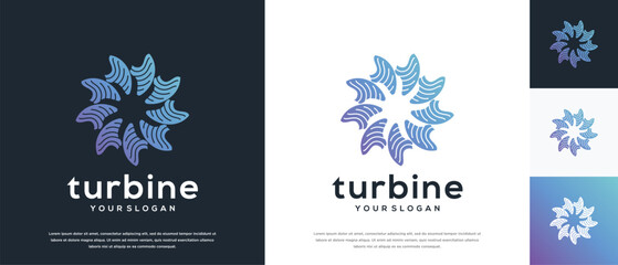 Wind turbine logo design. Turbine logo template