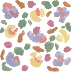 Pastel Floral abstract Pattern hand drawn watercolor