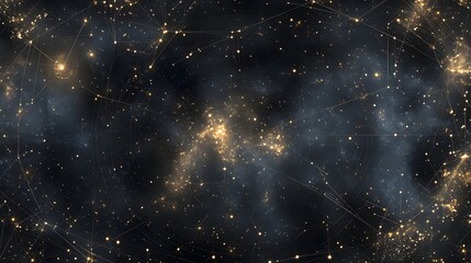 Detailed star chart with constellations