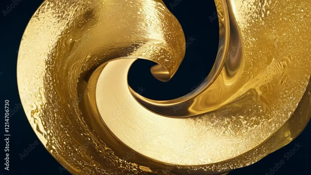 Poster An abstract composition features a glossy swirl in vibrant colors, creating a dynamic visual effect. The shiny surface reflects light beautifully, enhancing its intricate details.