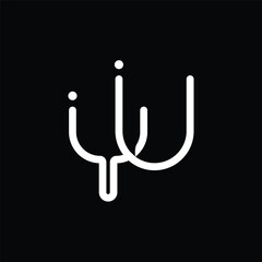 Initial letter YU logo design 