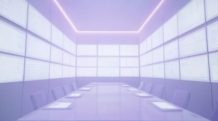 Obraz premium Minimalist Meeting Room with Digital Task Boards