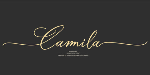 Elegant serif font "Camila" crafted for luxury branding and logo creation. This minimal and classic typeface blends vintage-inspired typography with timeless sophistication
