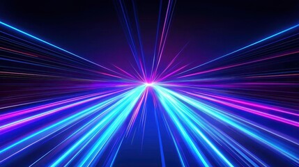 A striking depiction of abstract shapes illuminated by blue light.