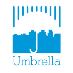傘とビルをモチーフにしたアイコン