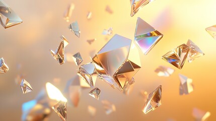 A collection of polygonal shards scattered like frozen explosions