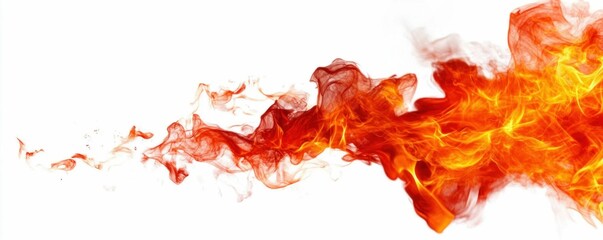 Dynamic Flame Motion Isolated on White Background