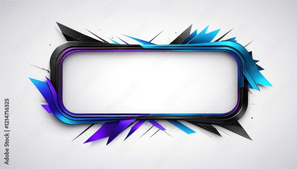 Poster abstract geometric frame design with sharp edges and gradient colors for backgrounds