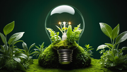 Green energy plug concept - charging battery eco global planet solution. Global warming green eco-friendly solution